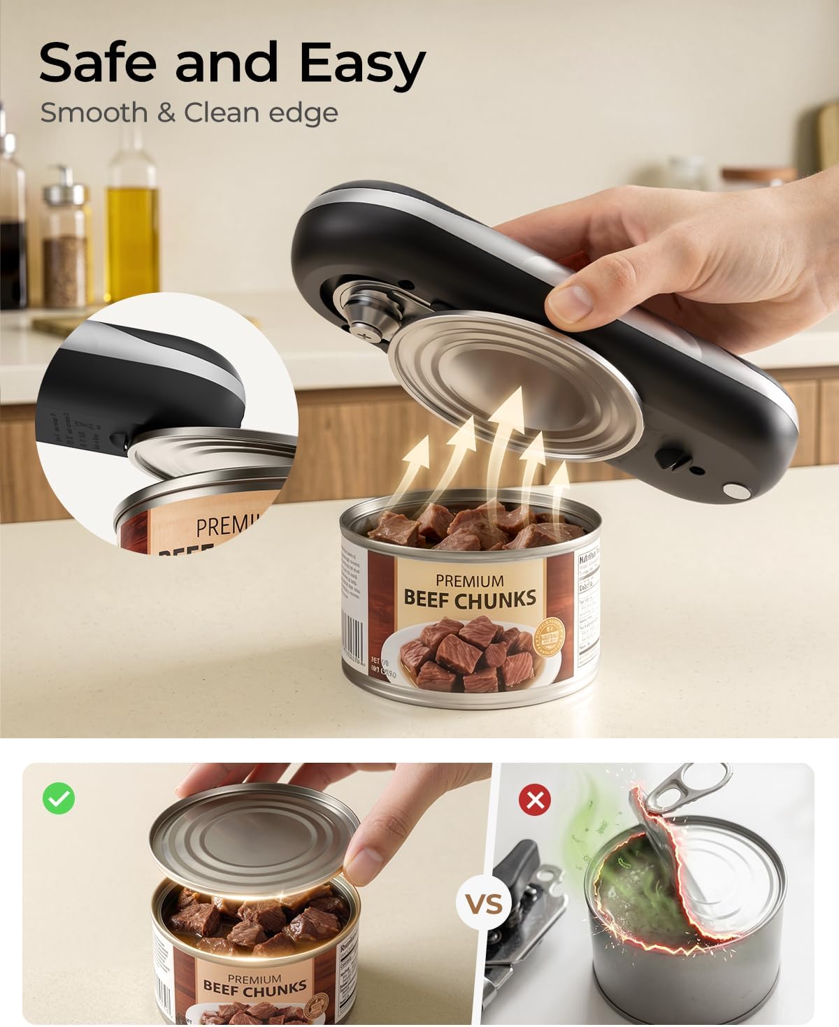 Electric Can Opener, Automatic Can Opener, One-Touch to Open Cans