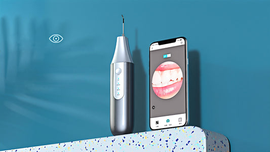 Ultrasonic Tartar Remover,  Plaque Removal Scraper with Front Micro Camera Connect to Mobile App Via WIFI to Visual(Grey)