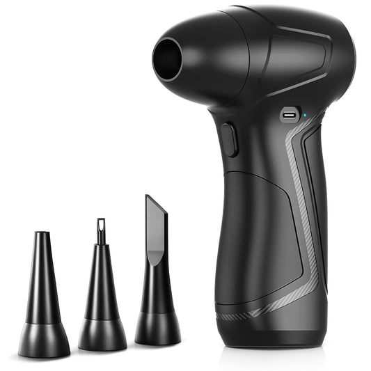 Compressed Air Duster 130,000 RPM, Electric Air Blower with Scroll Wheel Precision Speed Control, Storm-Level Turbo Airflow for Home Car PC Dust Cleaning, Cordless Rechargeable Portable Gadget for Men